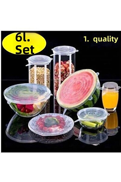 BarkoFix 6 قطع من غطاء طعام قابل للتمدد من السيليكون، غطاء شفاف من السيليكون،...