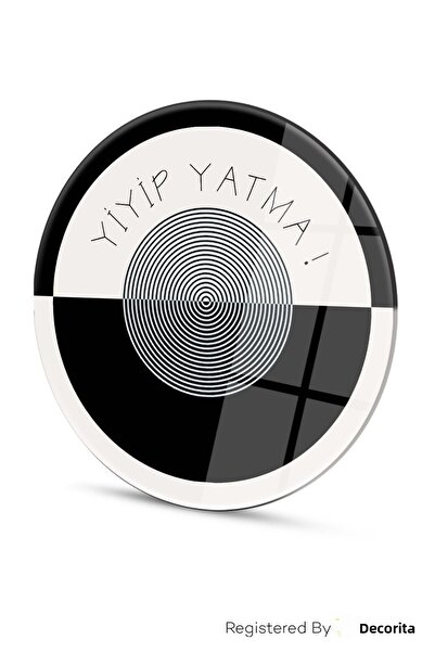 Decorita Glass Diet Plate| Glass Presentation Plate| Eat and Sleep| Diameter 32cm