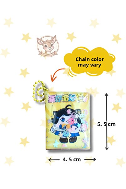 Ceylan Kırtasiye Eggy Party Watery Glittery Fancy 4.5 cm X 5.5 cm Mini Keychain Notebook - Single (1 Piece)