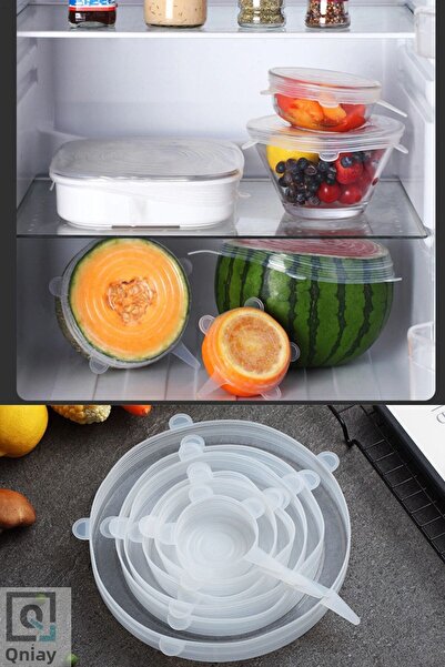 QNİAY 6 Size Food Protector Silicone Stretch Cover Storage Cover Vegetable Fruit Watermelon Cap