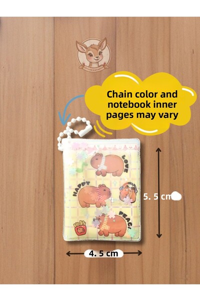 Çınar Kapibara Juicy Glitter Mini Notebook 4.5 cm X 5.5 cm Capybara (1 Piece)
