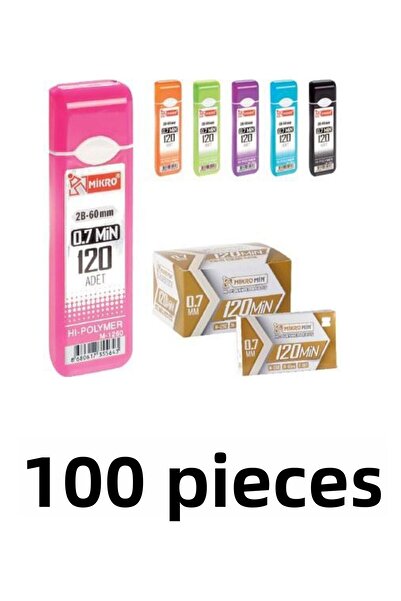 Mikro 100 قطعة ميكومين 2b 60 مم 120 قطعة رأس قلم 0.7 مم