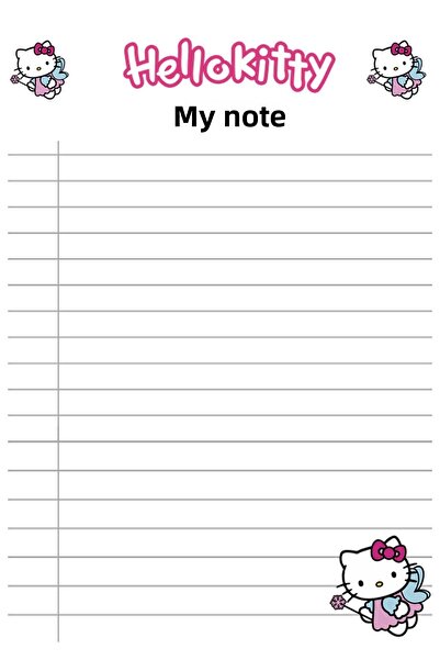 Srctech Hello Kity Planner Unlined Ruled and Checkered Notepad A5 Size Set of 3