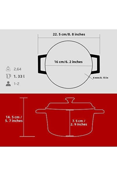 Lava Trendy Cast Round Pot - Diameter(Ø) 16cm
