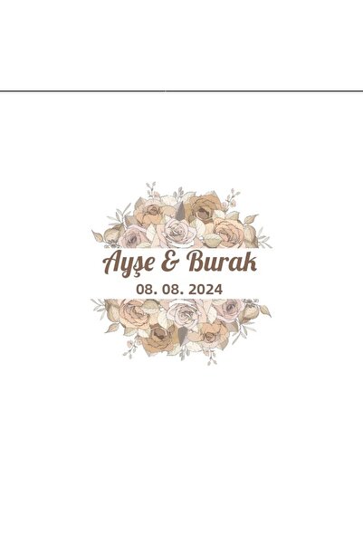 Reysa Tasarım ملصق رباعي الشكل لفصل الشتاء بالفواكه هينا للخطوبة والزفاف مقاس 3 × 3 سم ملصق مخصص / 50 قطعة ملصق