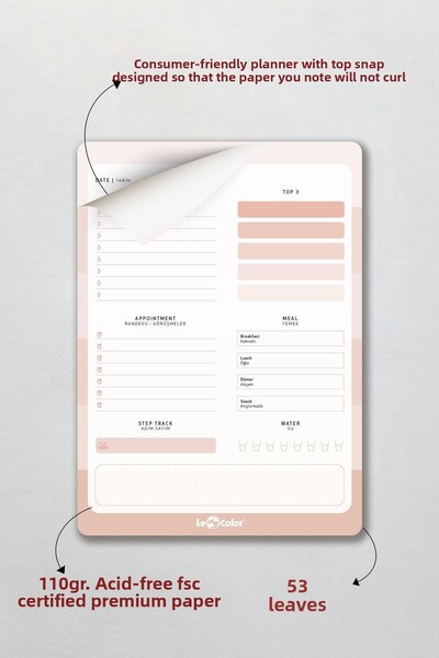 Le Color Daily Planner Block Natural