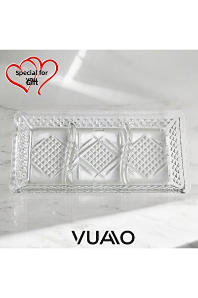 VUAO 3 Compartment Serving Plate Transparent