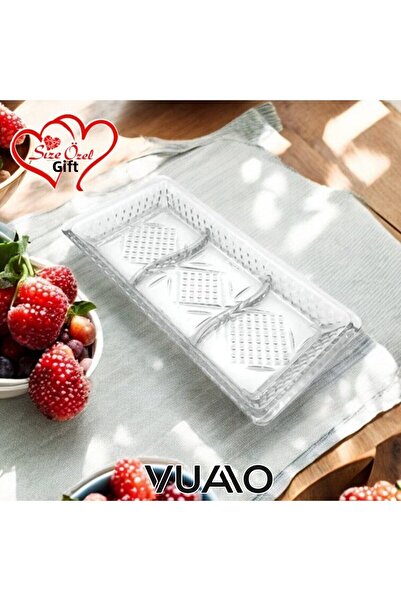 VUAO 3 Compartment Serving Plate Transparent