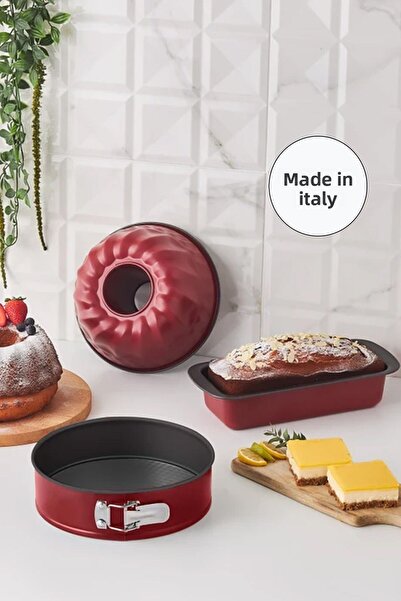 Karaca Multichef Mito Red 3 Piece Carbon Steel Cake Mold Set