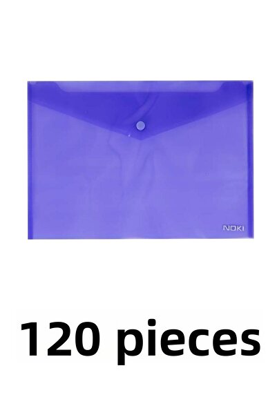 Noki 120 Pieces Transparent A4 Snap File Envelope File Purple