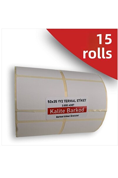 Kalite Barkod Etichetă termică 50x35 Yy2 |   15 role |