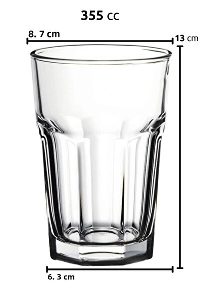 Paşabahçe Casablanca High Quality Durable 355 Cc Glass Water Cup - 12 Pieces