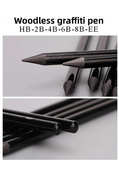 Limmy مجموعة من 6 أقلام فحم خالية من الخشب - رسم فني ورسم فحم