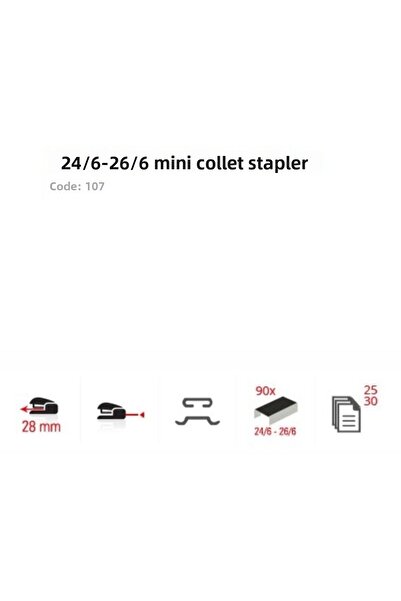 Delta 107 Collet Type Mini Stapler Machine - 24/6 Staple Wire Gift