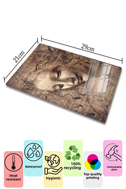 Postifull Cutting Board, New Generation Chopping Board Glass, Art Series, Thick and Tempered Unbreakable Glass, 21*30cm