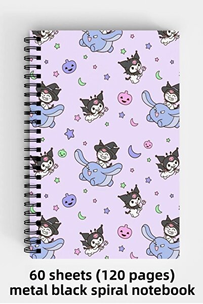 Anime Marketi Kuromi Design A5 Spiral Hard Cover Notebook 120 Sheets