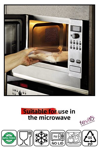 Fevito 4-Piece Transparent Storage Container – Microwave, Freezer Compatible, Airtight, Bpa-Free (6X20X15Cm)