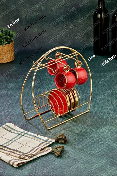 B.A.Y.NUVOLA حامل أكواب ذهبي اللون حامل أكواب ذهبي عرض 6 قطع