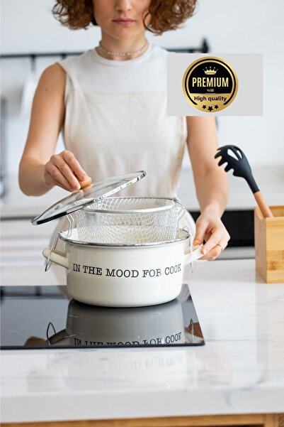 NEWNOW قدر مطلي بالمينا 22 سم