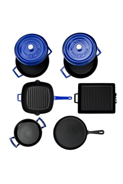 Lava Cast Iron 6X Trendy Series 8 Piece Cookware & Pans Set