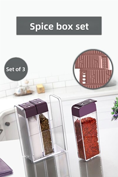 Nandy Home Σχάρα μπαχαρικών 3 τεμαχίων No Coller Plastic - Κάλυμμα με βάση