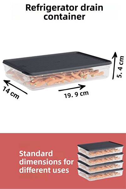 BAGER MARKET 2200 ml 4 Color Icebox Storage Container Winter Freezer Refrigerator and Food Organization