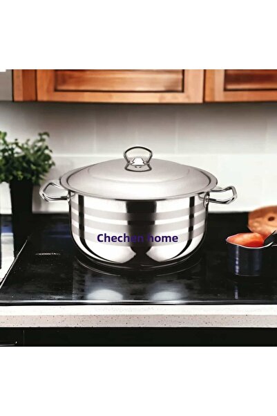 ÇEÇEN HOME وعاء عميق من الفولاذ المقاوم للصدأ مع غطاء