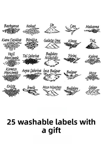 Porsima 433-3 Set of 9 Square Label Food Food Food Spice Storage Container 3x(0.60+1.30+1.90) Lt Transparent