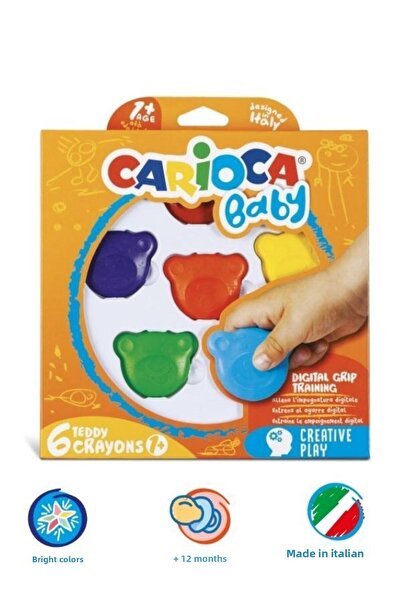 carioca - أقلام تلوين تيدي بيبي - 6 قطع