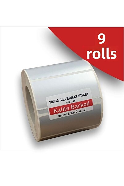 Kalite Barkod Autocolant Silvermat 70x30 |   6 role de etichete cu coduri de bare de cap de fier