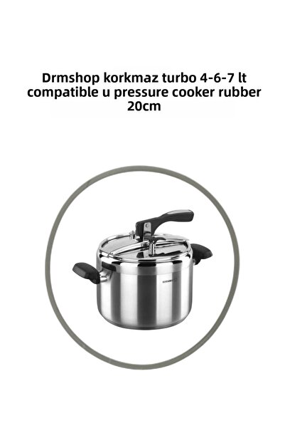shopdrm DrmShop Korkmaz Turbo 4-5-6-7 Lt متوافق مع طنجرة الضغط المطاطية 20 سم