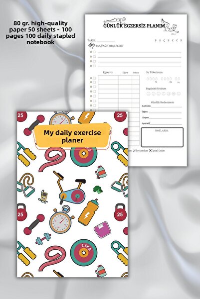 daily notebook A5 Fitness Planner - 100 Day Exercise Planner