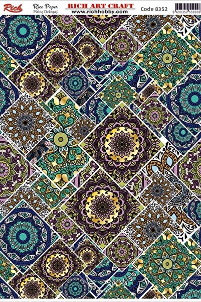 Rich ورق ديكوباج الأرز كود: 8352