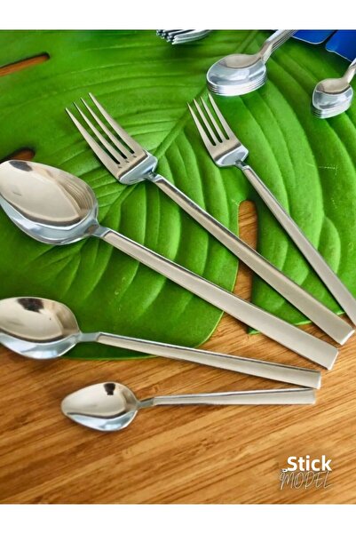 Yüsra Home طقم ملاعق ستانلس ستيل مكون من 30 قطعة - نموذج عصا مانعة للتسرب