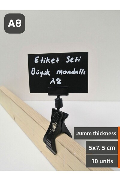 Şeffaf Etiket Etichetă neagră A8 ștergabilă și suport pentru etichete cu zăvo...