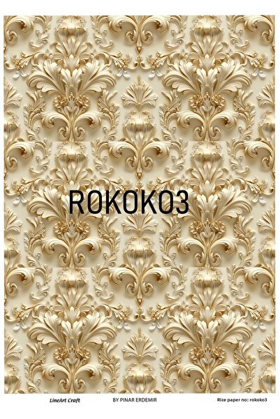 LİNEART Rokoko3 Rococo Brass Decopage - 30*42 cm