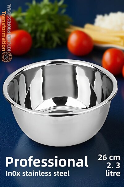 Transformacion Inox Bowl - 26 cm 2.3 Liter Mixing Bowl Professional 304 Stainless Steel 721838
