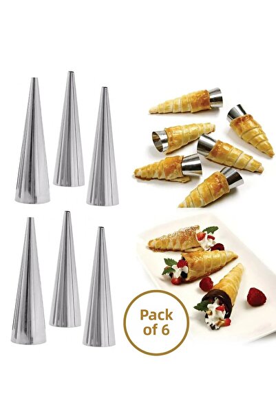 safestore 6-Piece Stainless Steel Cookie and Dough Shaper Corne Mold 12 cm