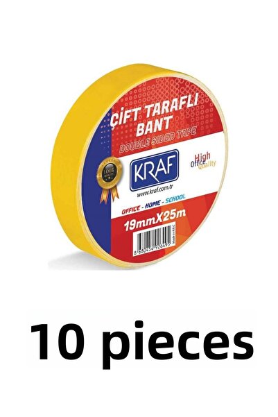 KRAF 10 Pieces 19 mm X 25 Meter Double Sided Tape