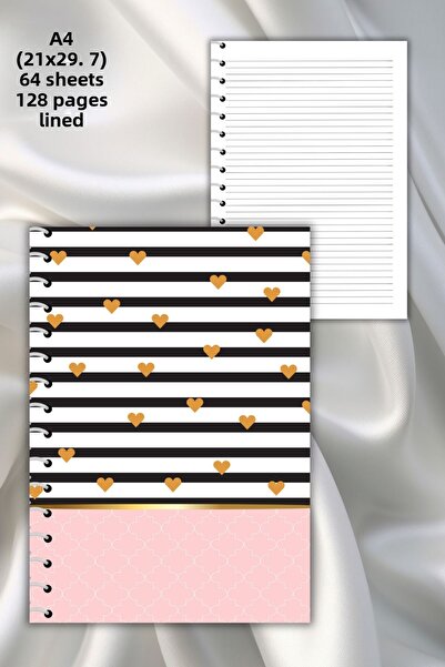 daily notebook دفتر ملاحظات مدرسي حلزوني مخطط 64 صفحة - مقاس A4 (21x29,7 سم)