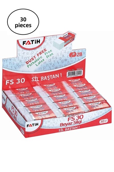 Fatih Fs30 White Eraser 30pcs