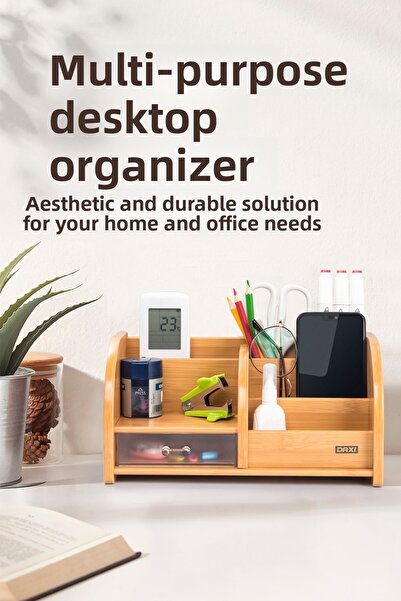 Daxi DX-403 Wooden Bamboo Desk Pen Holder