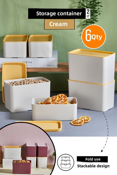 Orvila 6-Piece Food Pulses Storage Container Countertop Closet Organizer - Fruit and Food Leak Proof Set