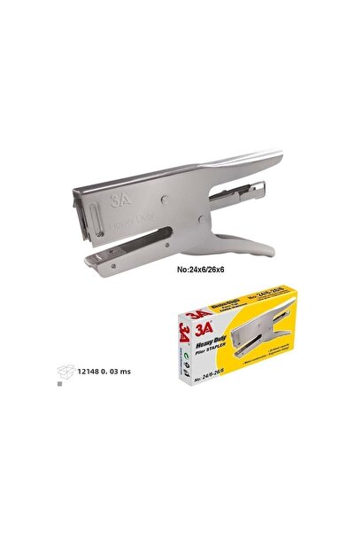 3A Clamp Type Staple Machine Silver Color 24/6 (1 PC)Z. WIRE GIFT)
