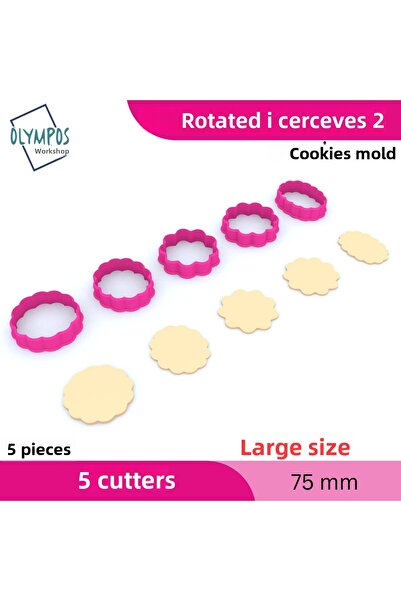 Olympos Atölye إطارات مسننة 2 |   75 ملم |   5 قطع |   البسكويت - عجينة السكر...