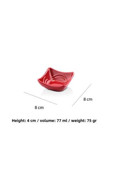 Alezy 522 Göreme Melamin Termostar Urgup Single Sauce Bowl 8X8 cm Red