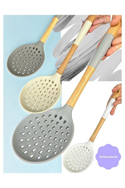 ACAR Pastel Silicone Bamboo - Colander Cream for Luxury Serve