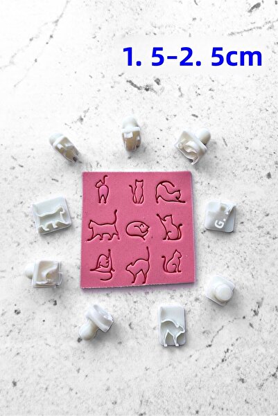 WE3D Cat Stamp Set Polymer Clay Ceramic Plasticine Stamp Set 1.5-2.5cm