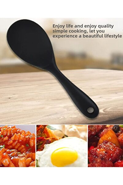 morponi Black Silicone Rice Spoon - 20 cm