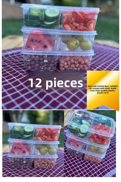 Bayev Portable Picnic Storage Box with 12 Compartments - School Nutrition and Diet Lunch Box